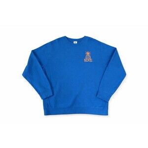 Nike Mens XL Blue Crewneck Sweatshirt Orange Logo Back Graphic Pullover
